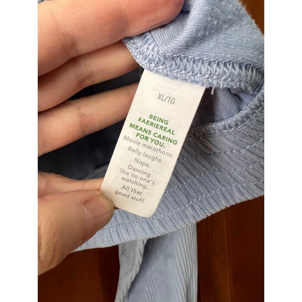 Aerie Women's Groove On Velour Corduroy Cropped Zip-Up Jacket Light Blue Size XL - Picture 7 of 11
